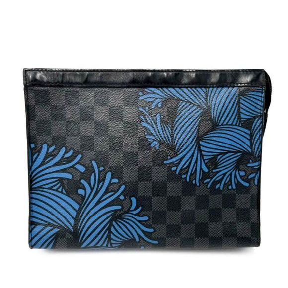 Louis Vuitton Pochette Rope Voyage Blue Black Damier Graphite Canvas Weekend - Picture 5 of 12